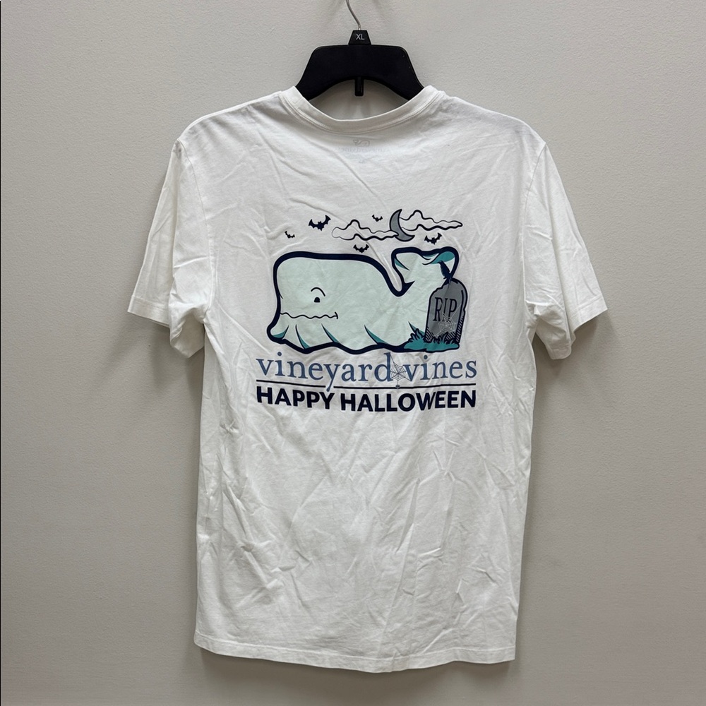 Vineyard Vines S/S White Halloween Ghost Whale Tee Sz XS!